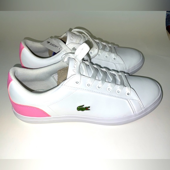 Lacoste Shoes - NIB Women’s Lacoste Lerond Sneakers White & Pink Size 6